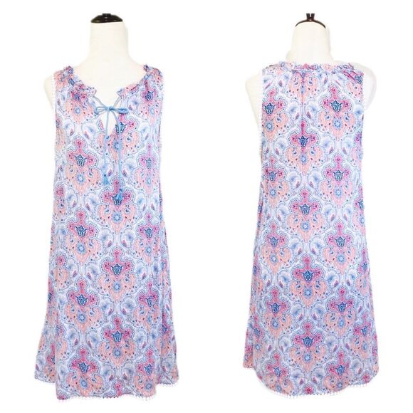 VICTORIA’S SECRET Blue Paisley Print Short Nightgown Sleeveless Size Small New - Picture 1 of 9